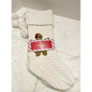 Peppermint Place Set of 2 Knit Gingerbread Boy Girl CHRISTMAS Holiday Stockings